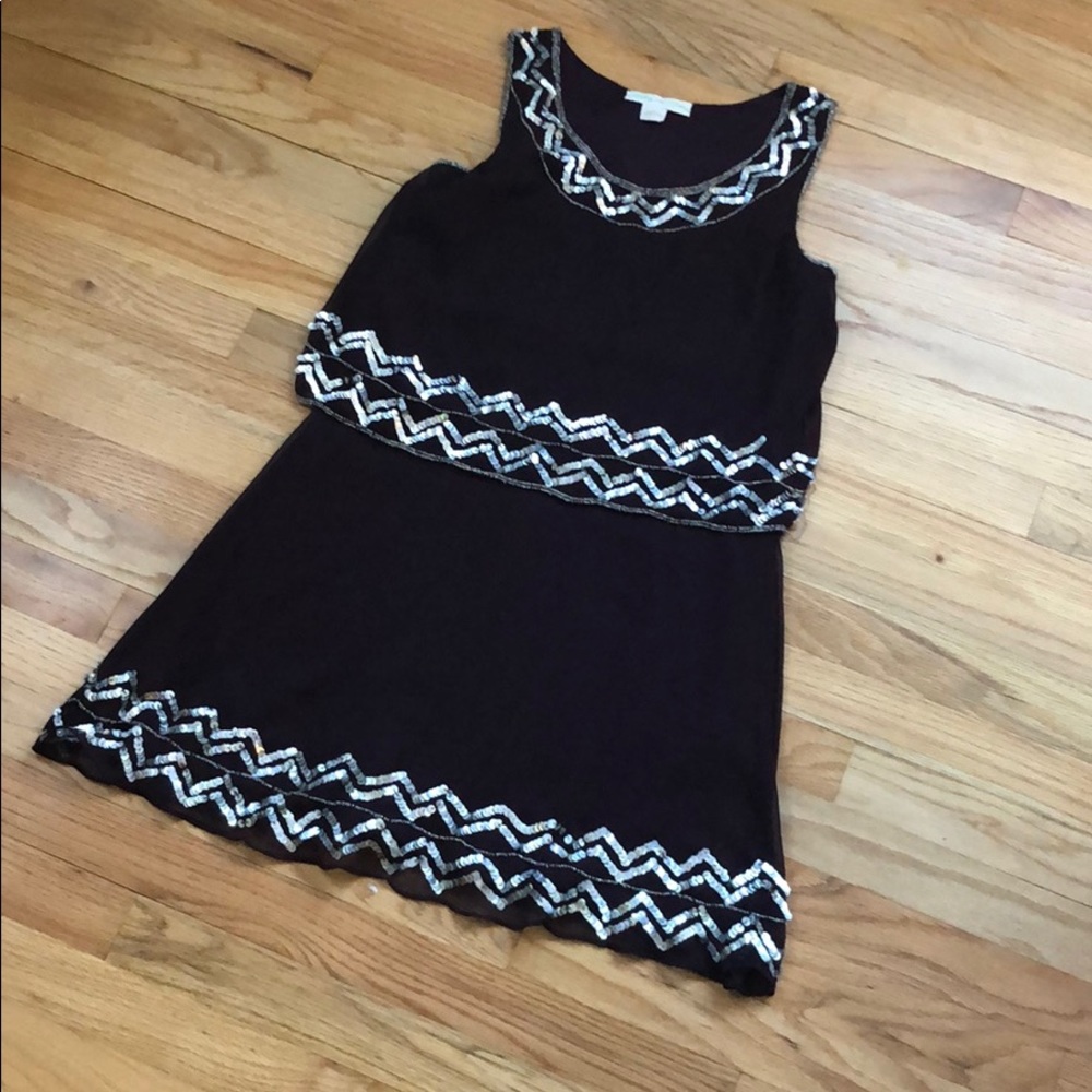 Urban Outfitters Wine w/Silver Sequin Detail Dress